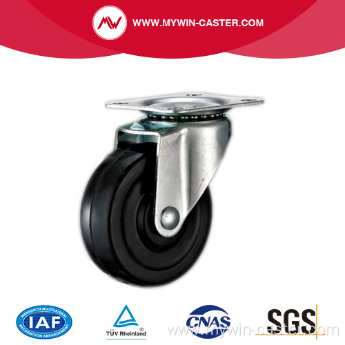 Plate Swivel Black Rubber Light Duty Industrial Casters